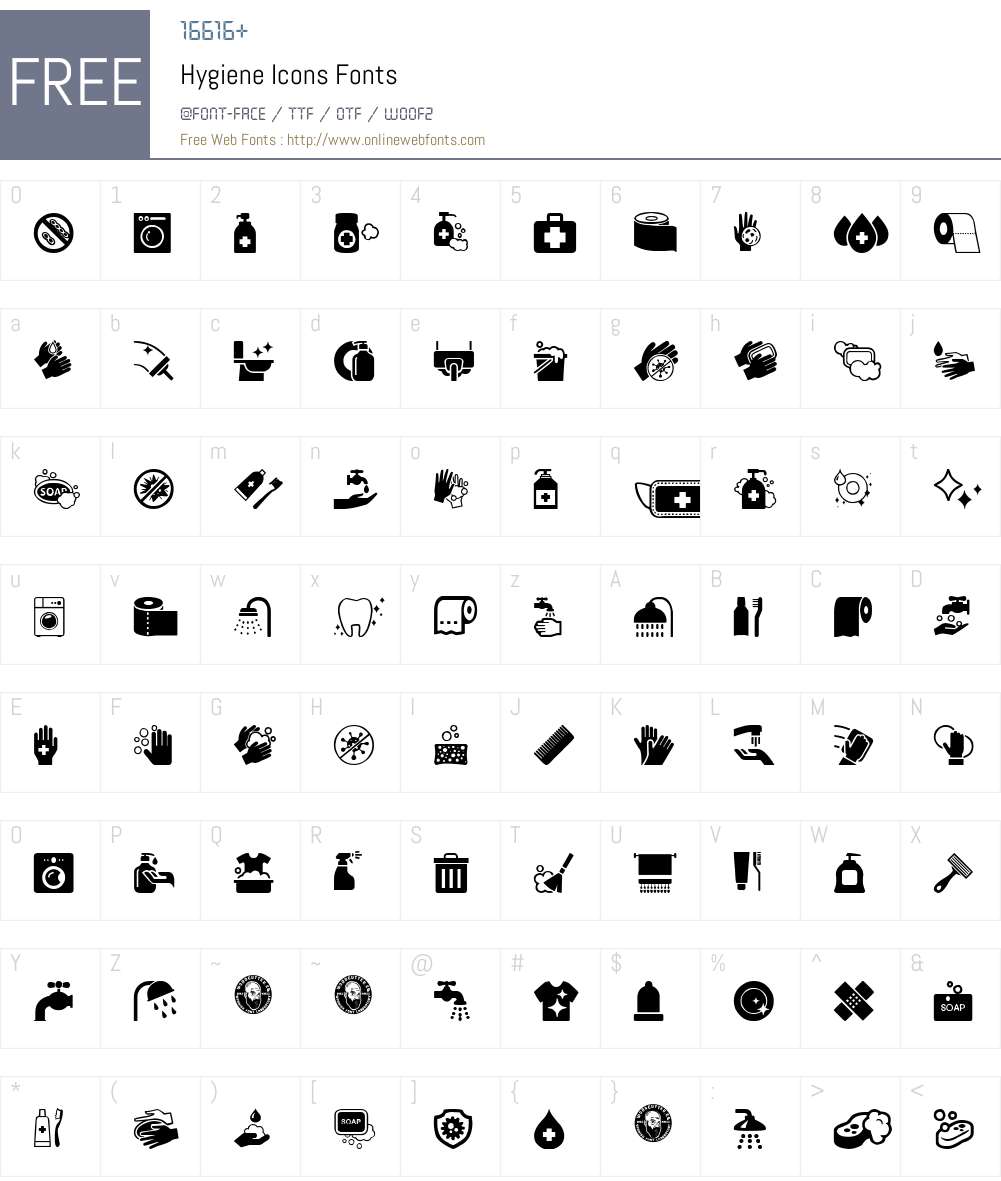 Hygiene Icons Font Screenshots