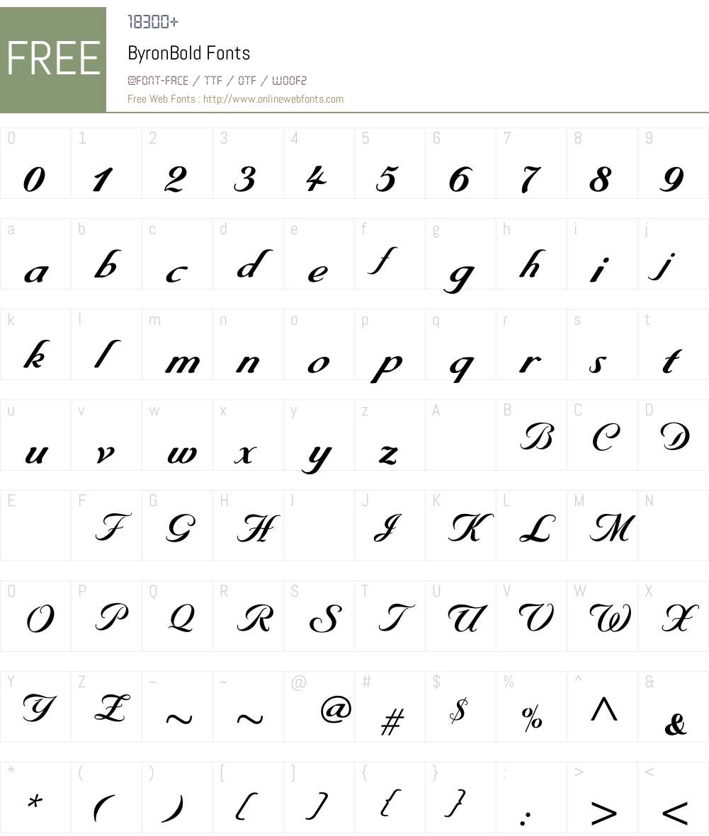 ByronBold Font Screenshots