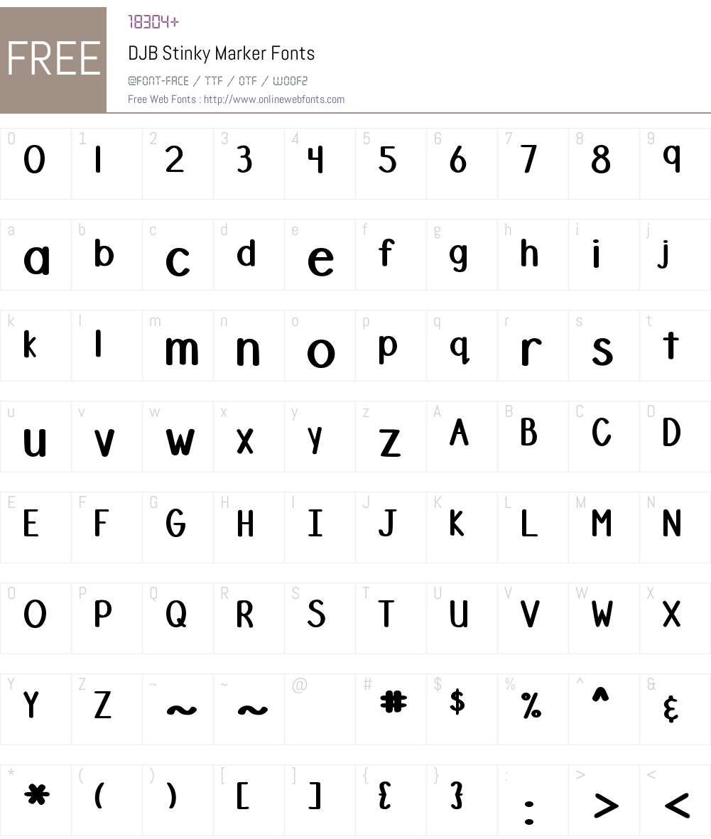 DJB Stinky Marker Font Screenshots