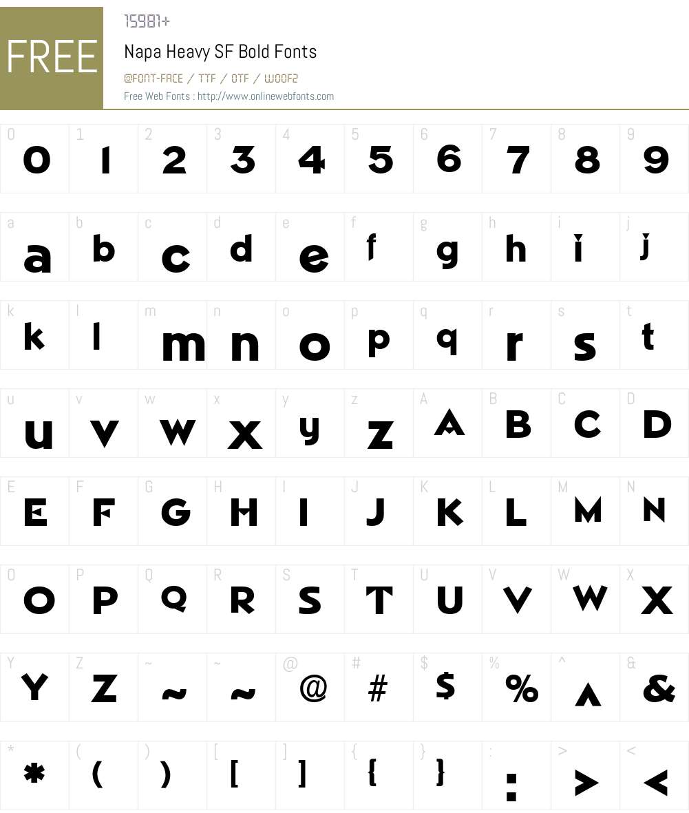 Napa Heavy SF Font Screenshots