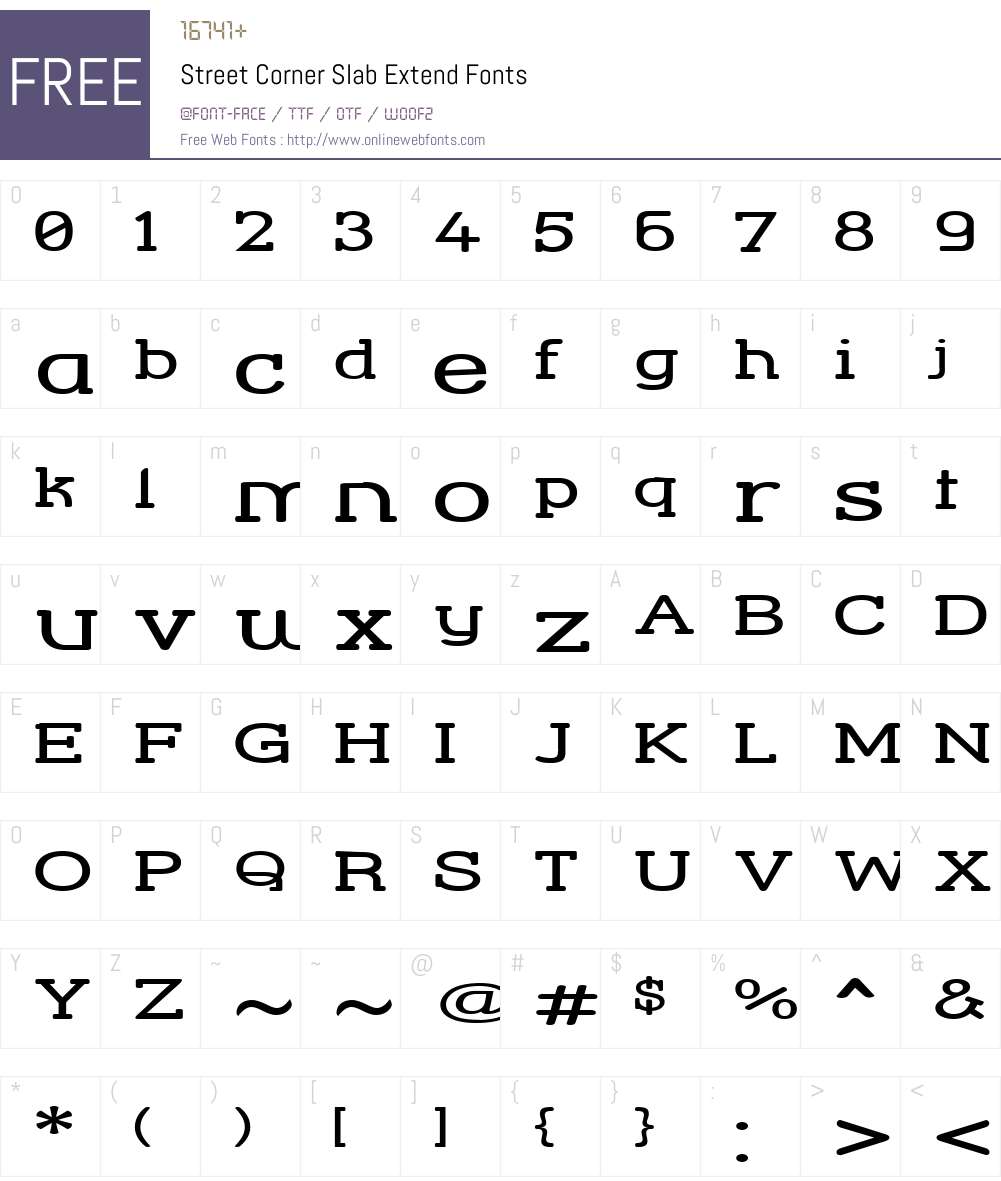 Street Corner Slab Extend Font Screenshots