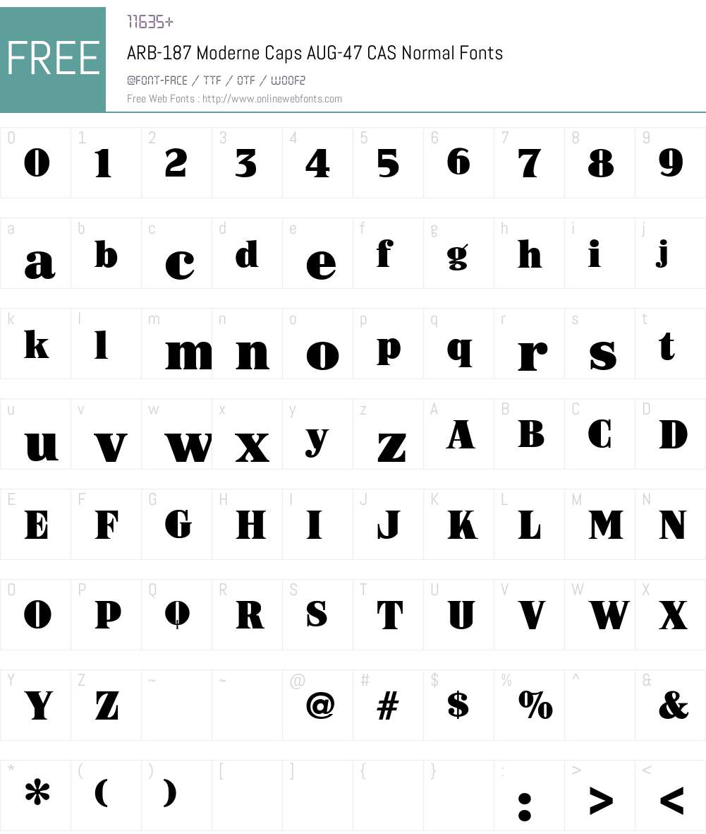 ARB-187 Moderne Caps AUG-47 CAS Font Screenshots