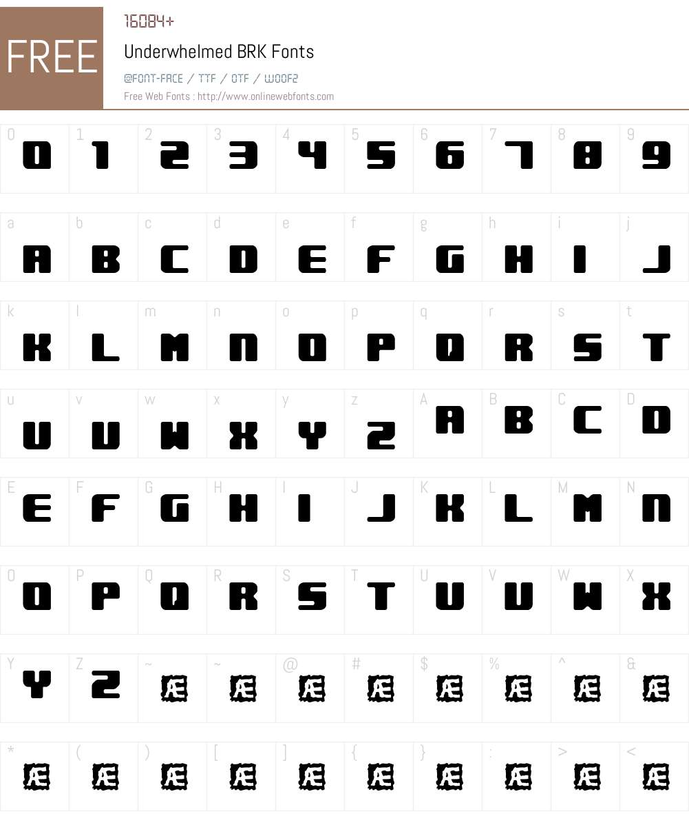 Underwhelmed BRK Font Screenshots