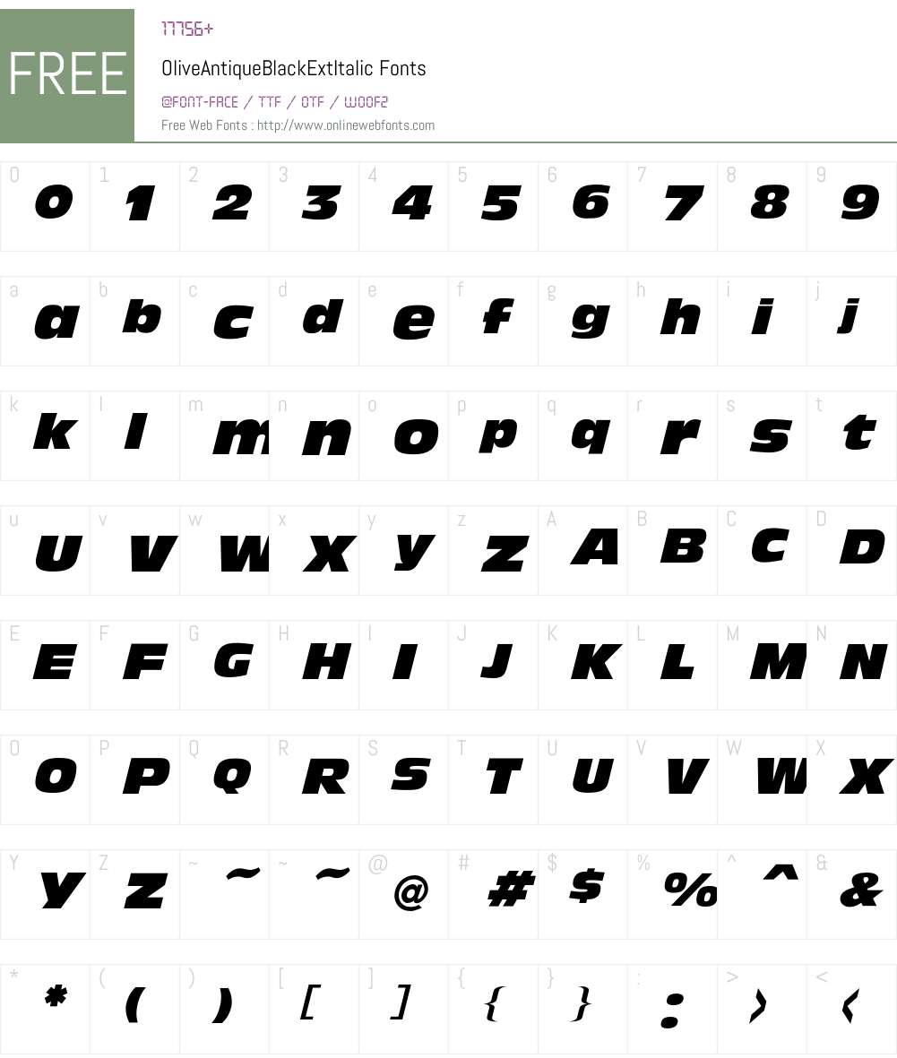 Olive Font Screenshots
