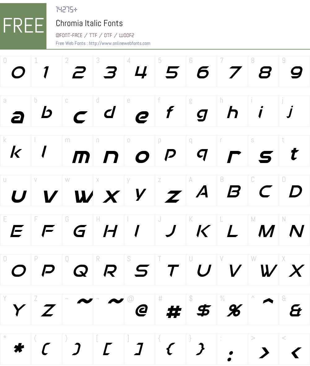 Chromia Font Screenshots