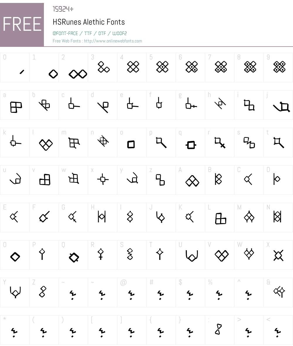HSRunesAlethic Font Screenshots