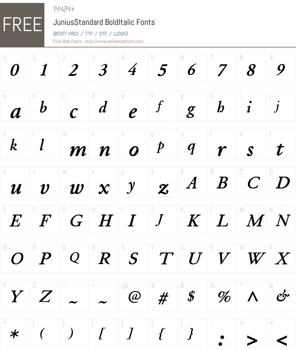JuniusStandard Font Screenshots