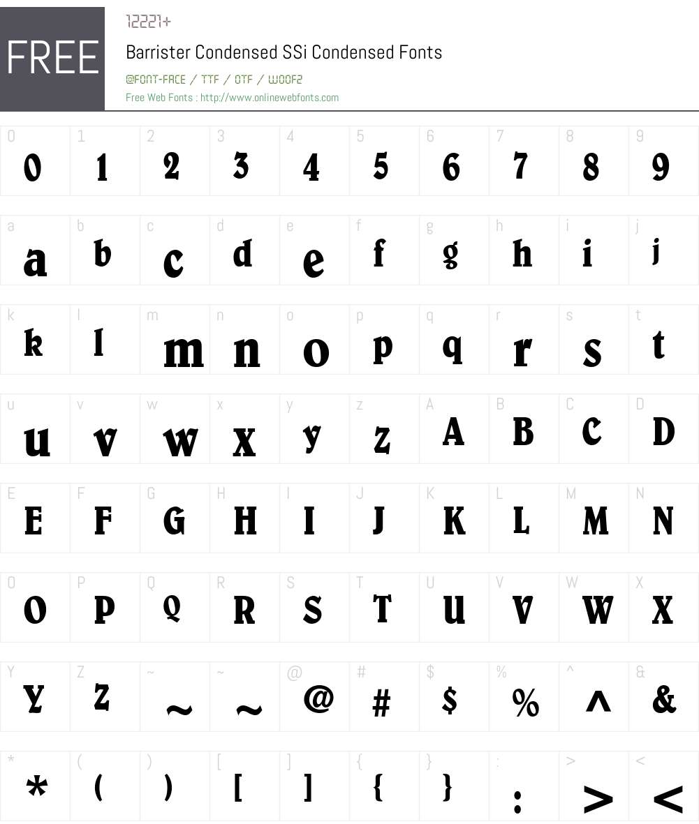 Barrister Condensed SSi Font Screenshots