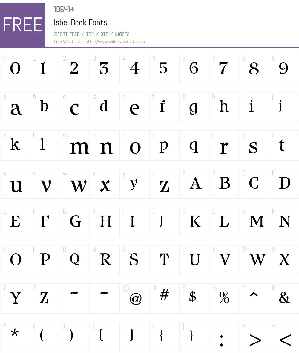 Isbell Font Screenshots