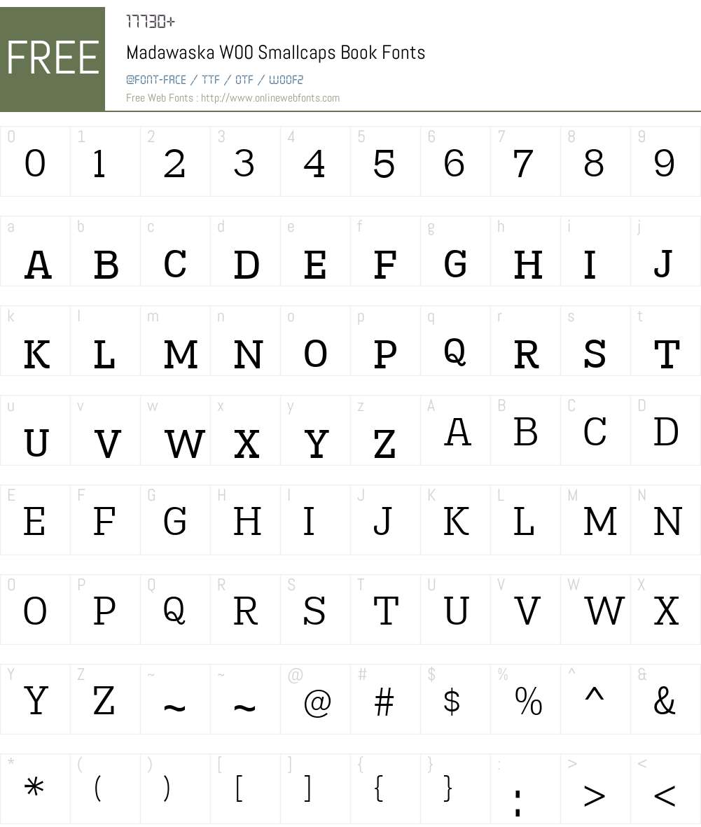MadawaskaW00-SmallcapsBook Font Screenshots
