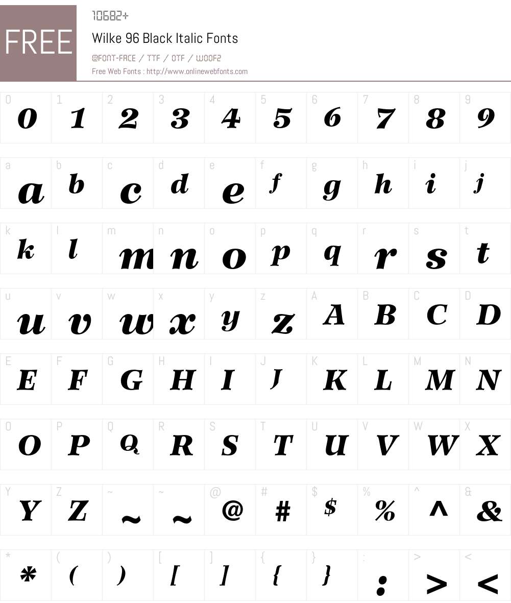 Wilke Font Screenshots