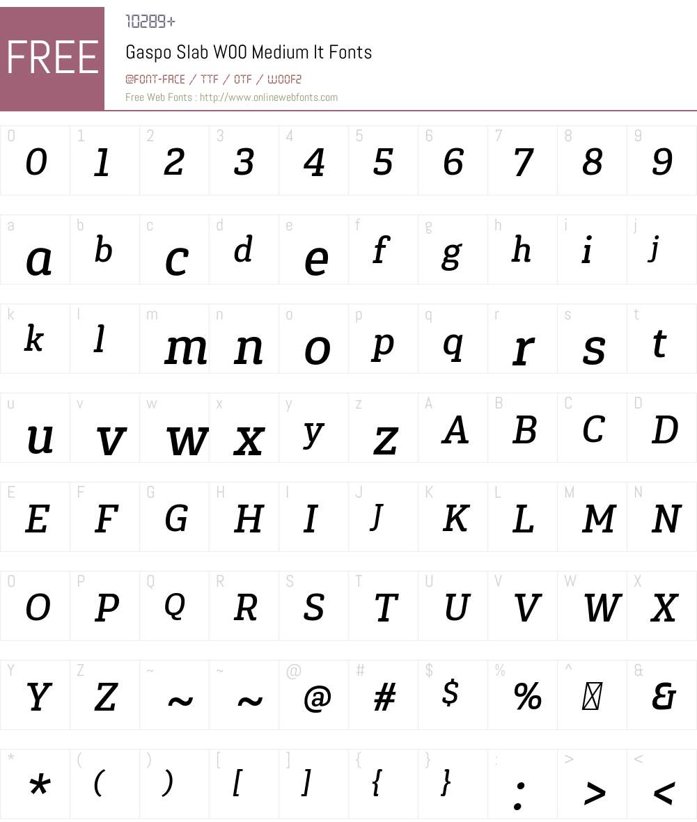 Gaspo Slab Font Screenshots