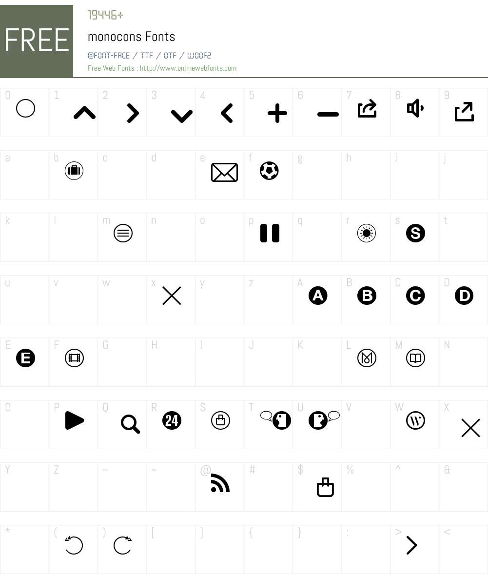 monocons Font Screenshots