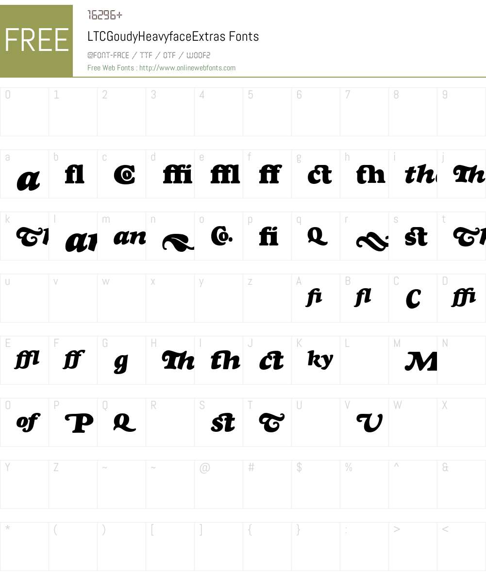 LTCGoudyHeavyfaceExtras Font Screenshots