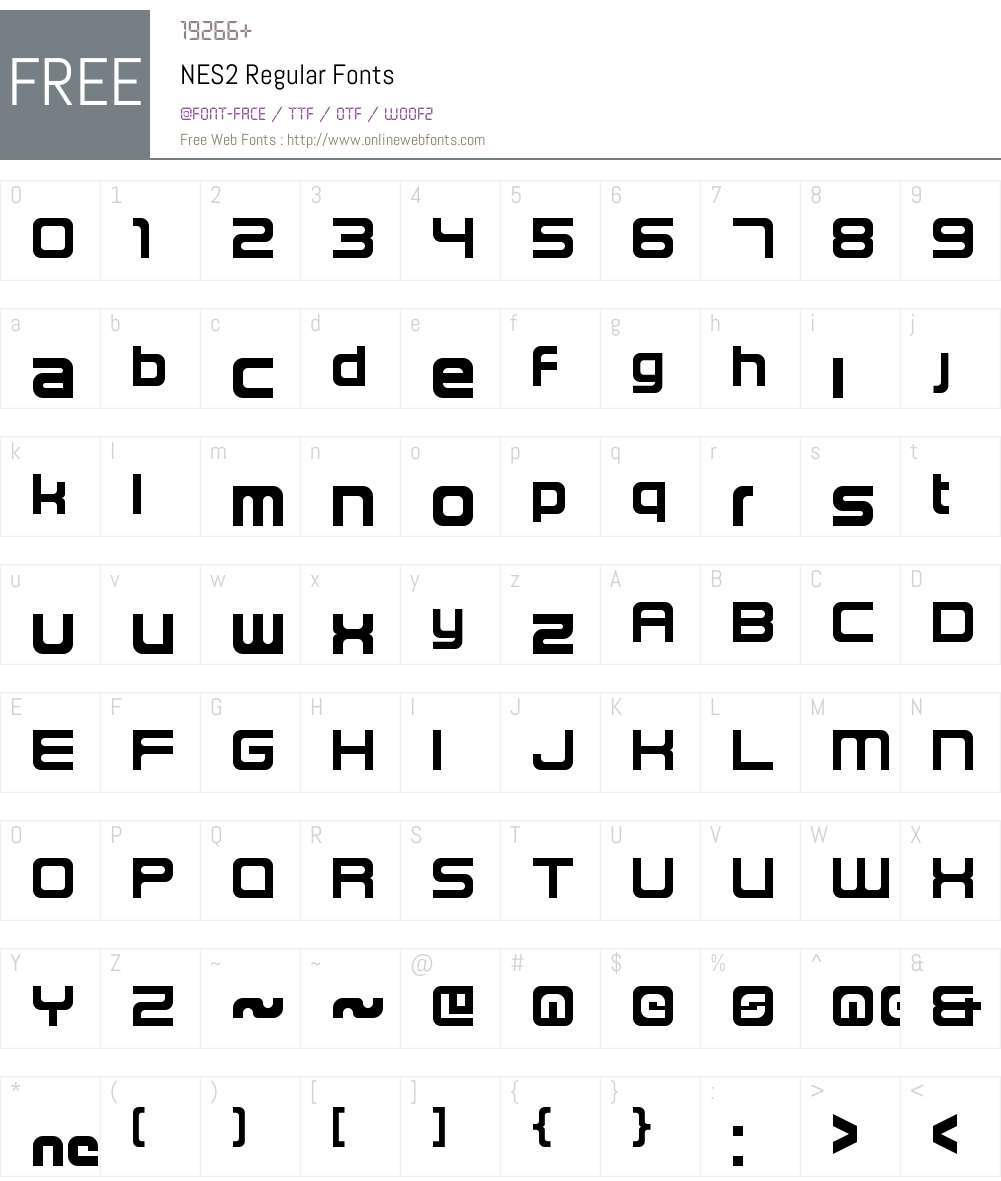 NES2 Font Screenshots