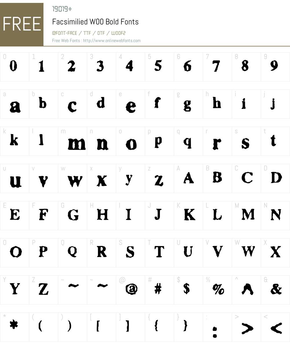 FacsimiliedW00-Bold Font Screenshots