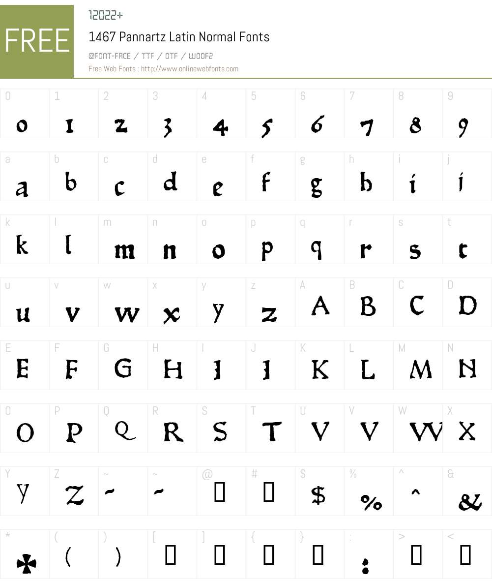 1467PannartzLatinNormal Font Screenshots