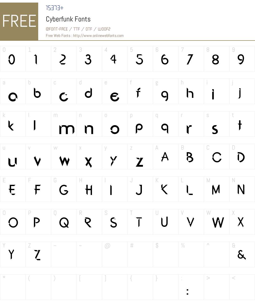 Cyberfunk Font Screenshots