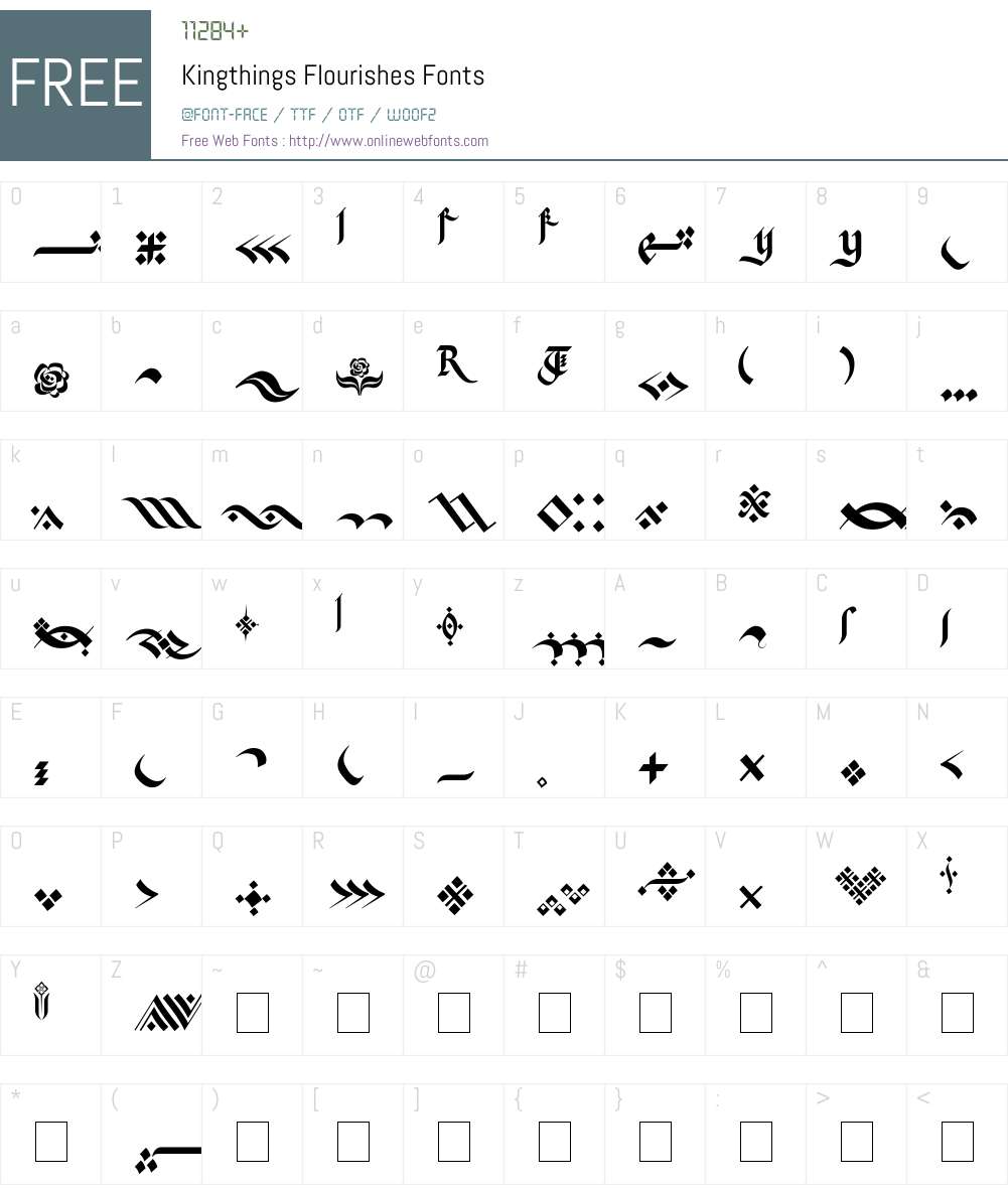 Kingthings Flourishes Font Screenshots