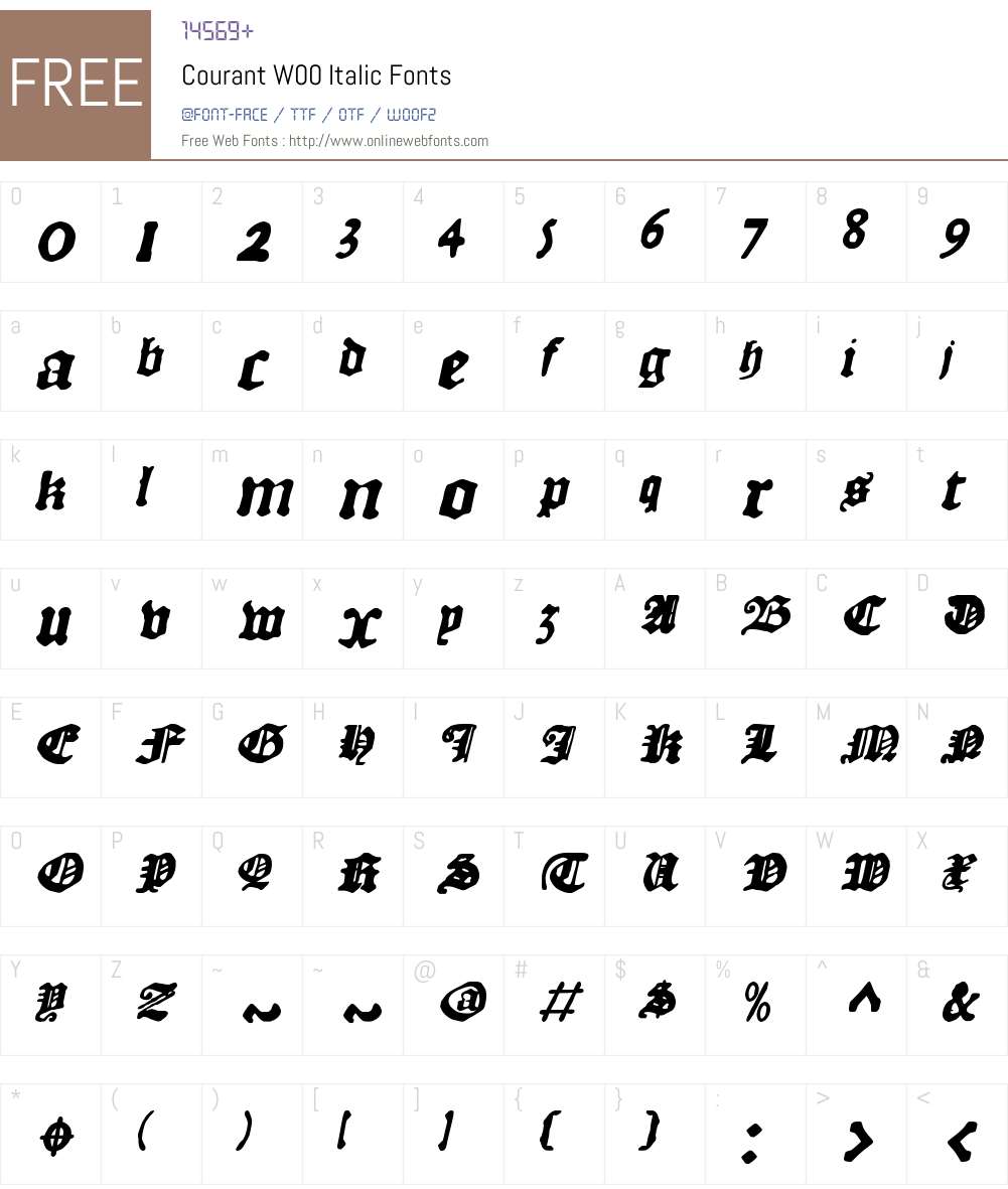 CourantW00-Italic Font Screenshots