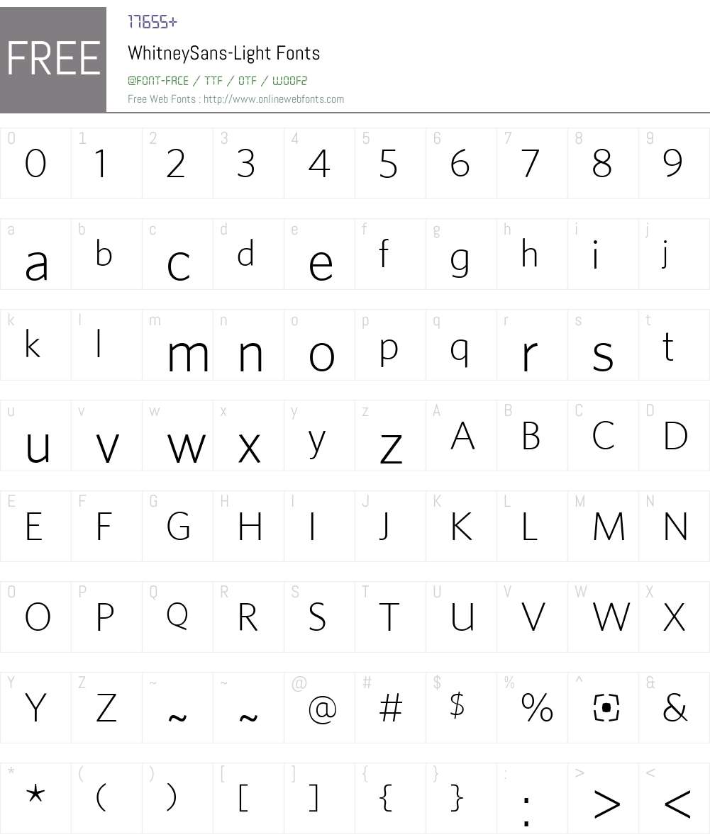 WhitneySans Font Screenshots
