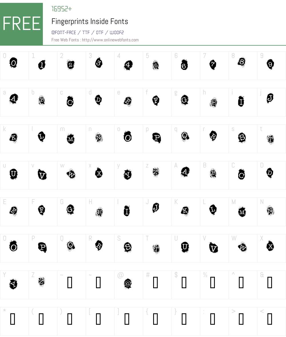 Fingerprints Inside Font Screenshots