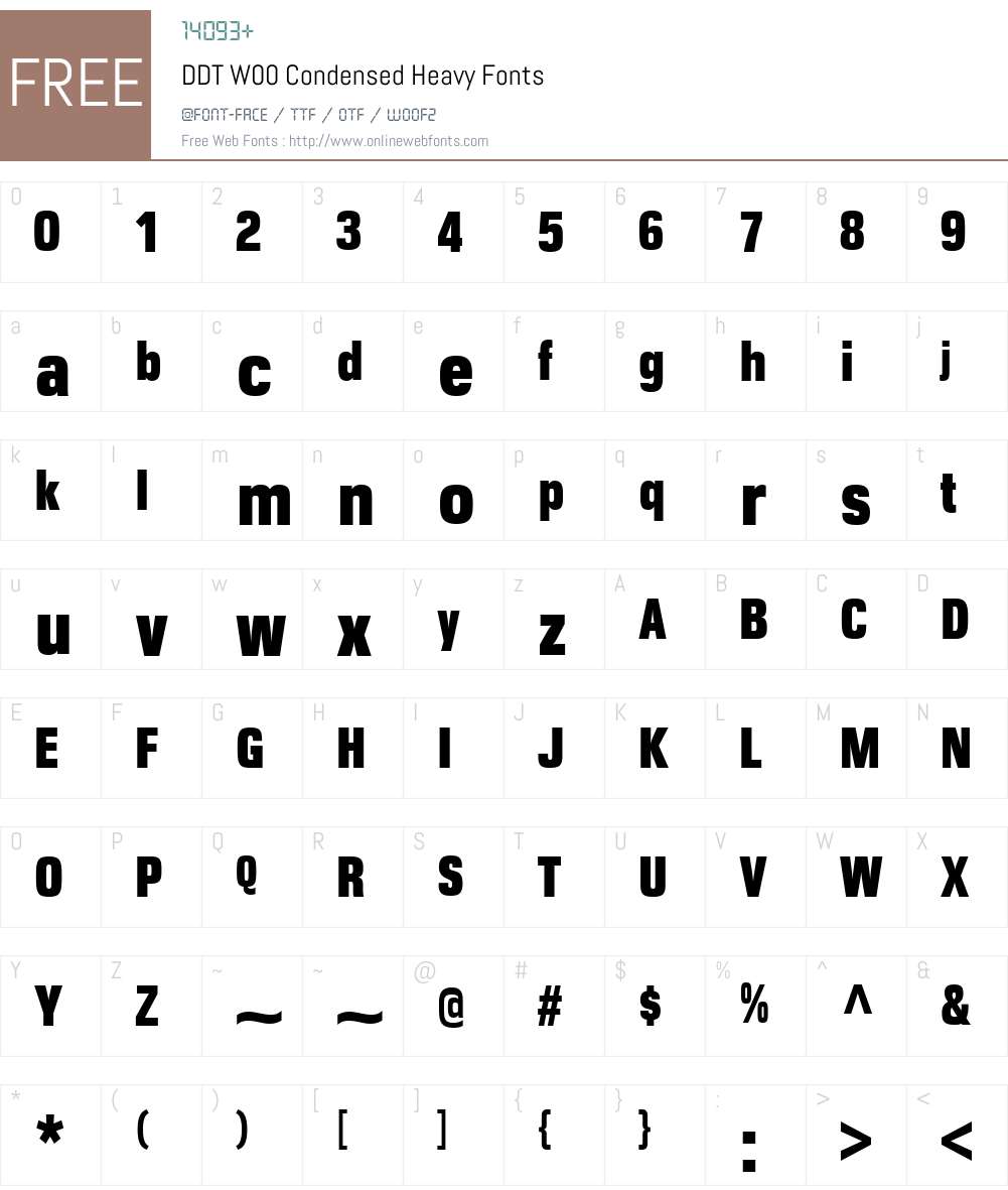DDTW00-CondensedHeavy Font Screenshots