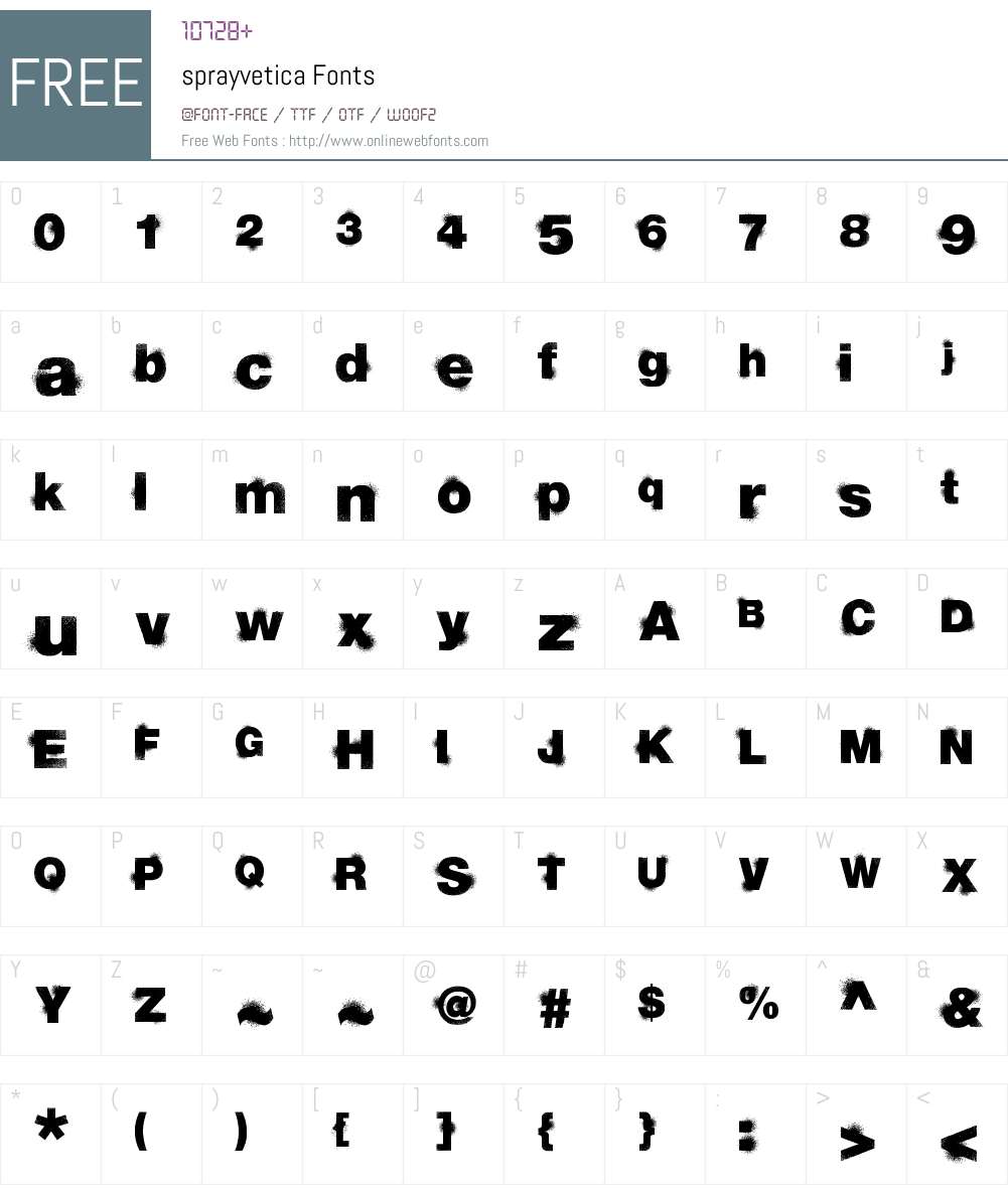sprayvetica Font Screenshots