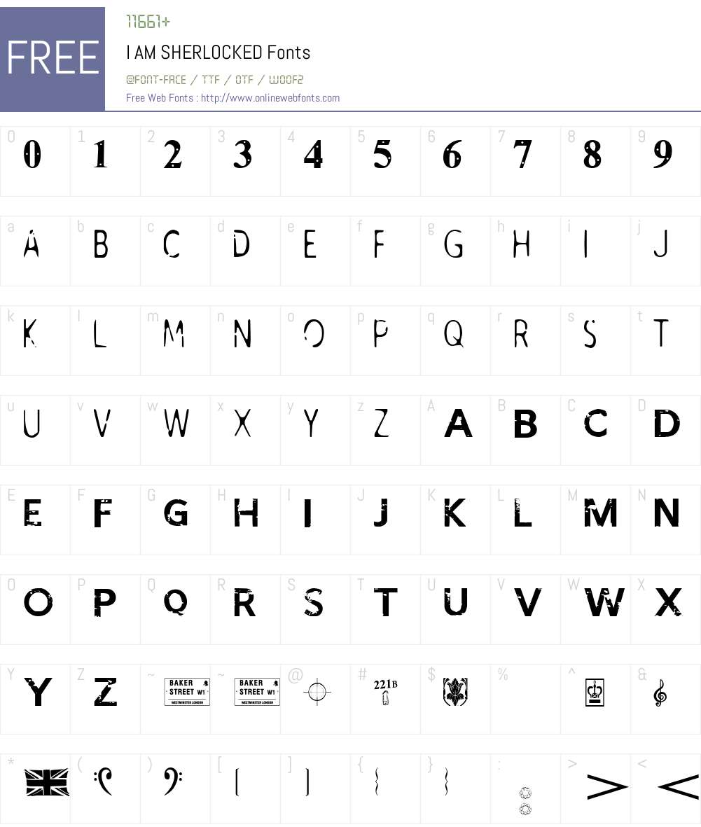 I AM SHERLOCKED Font Screenshots