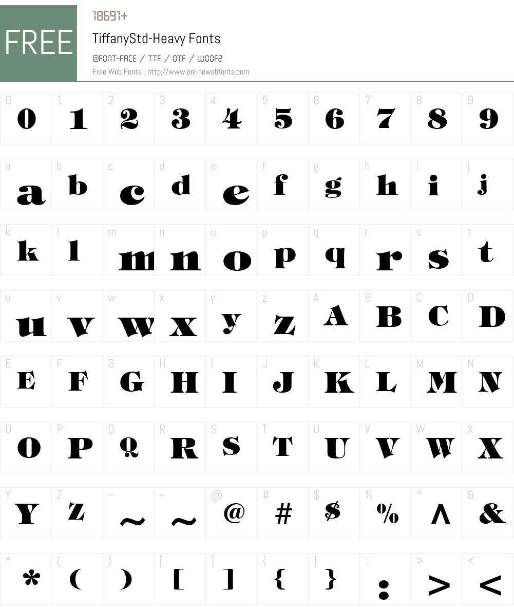 TiffanyStd-Heavy Font Screenshots