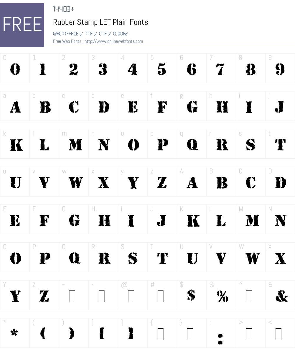 Rubber Stamp LET Plain Macromedia Fontographer 4.1.3 9/17/96 Fonts Free