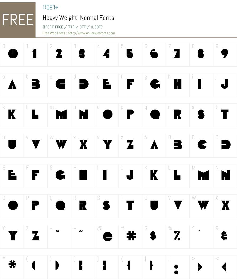 Heavy Weight Font Screenshots