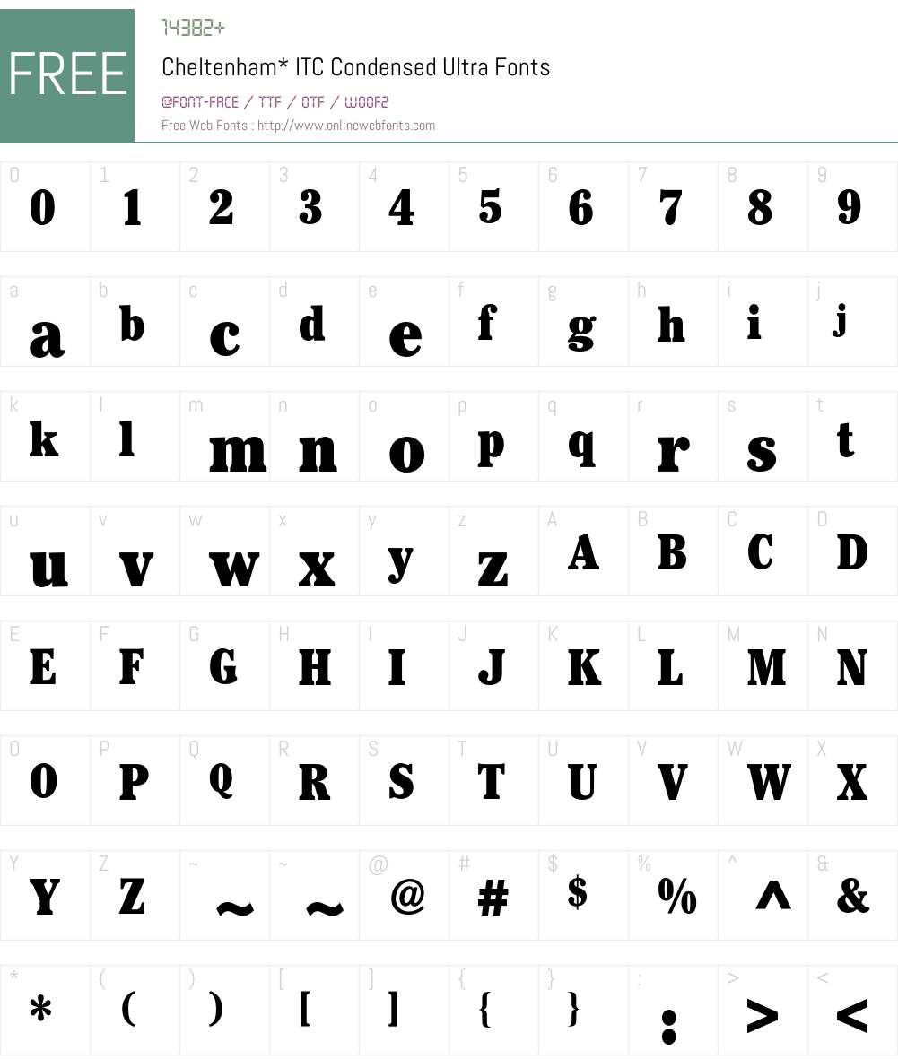 Cheltenham ITC BQ Font Screenshots