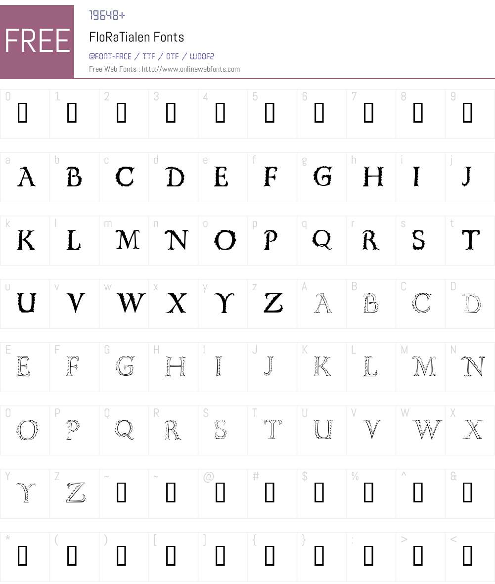 FloRaTialen Font Screenshots