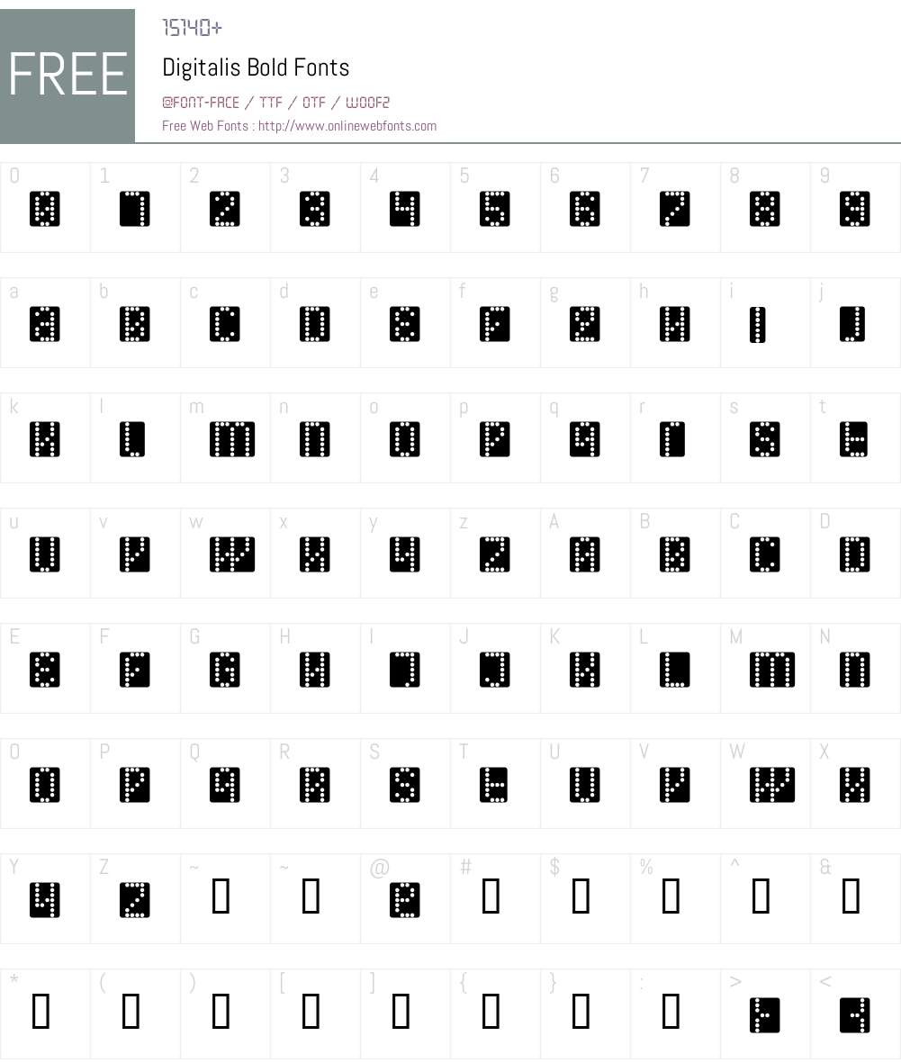 Digitalis Font Screenshots
