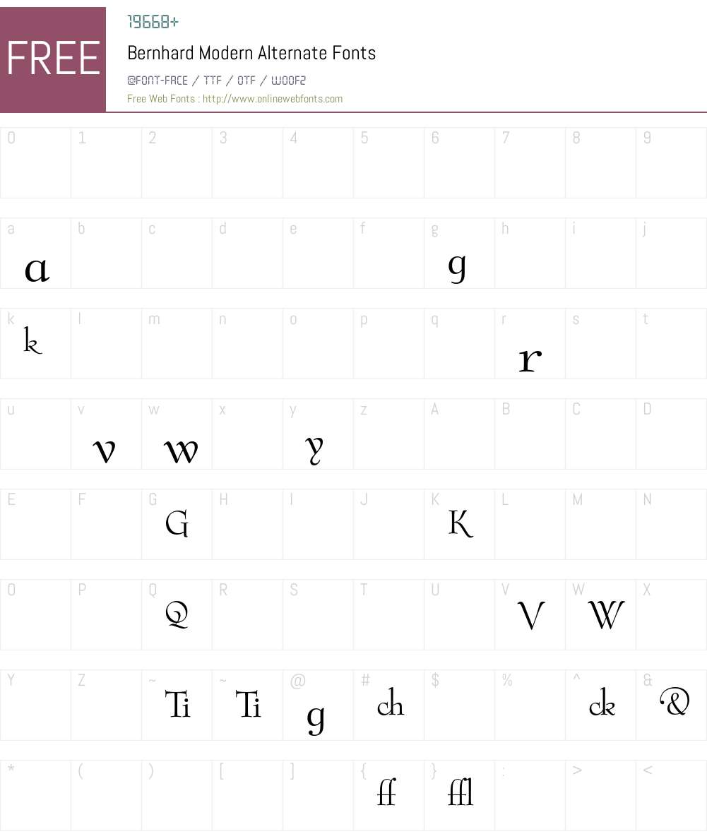 Bernhard Modern Font Screenshots