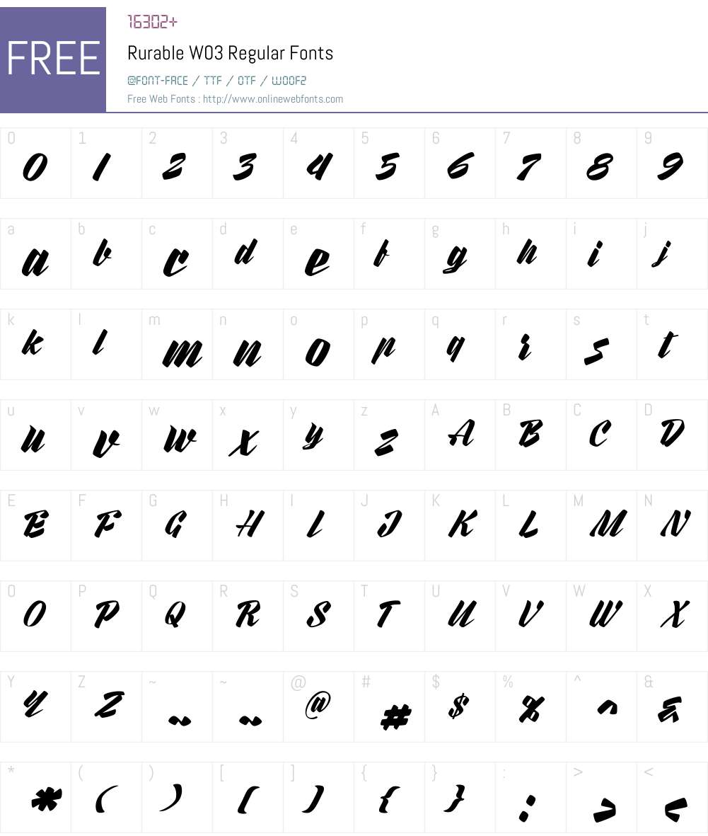 Rurable Font Screenshots