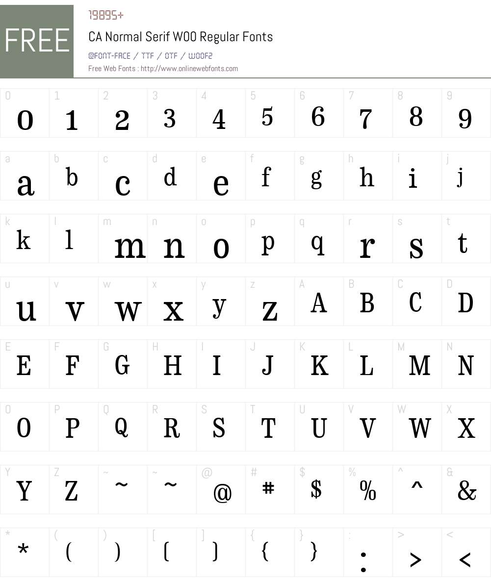 CANormalSerifW00-Regular Font Screenshots