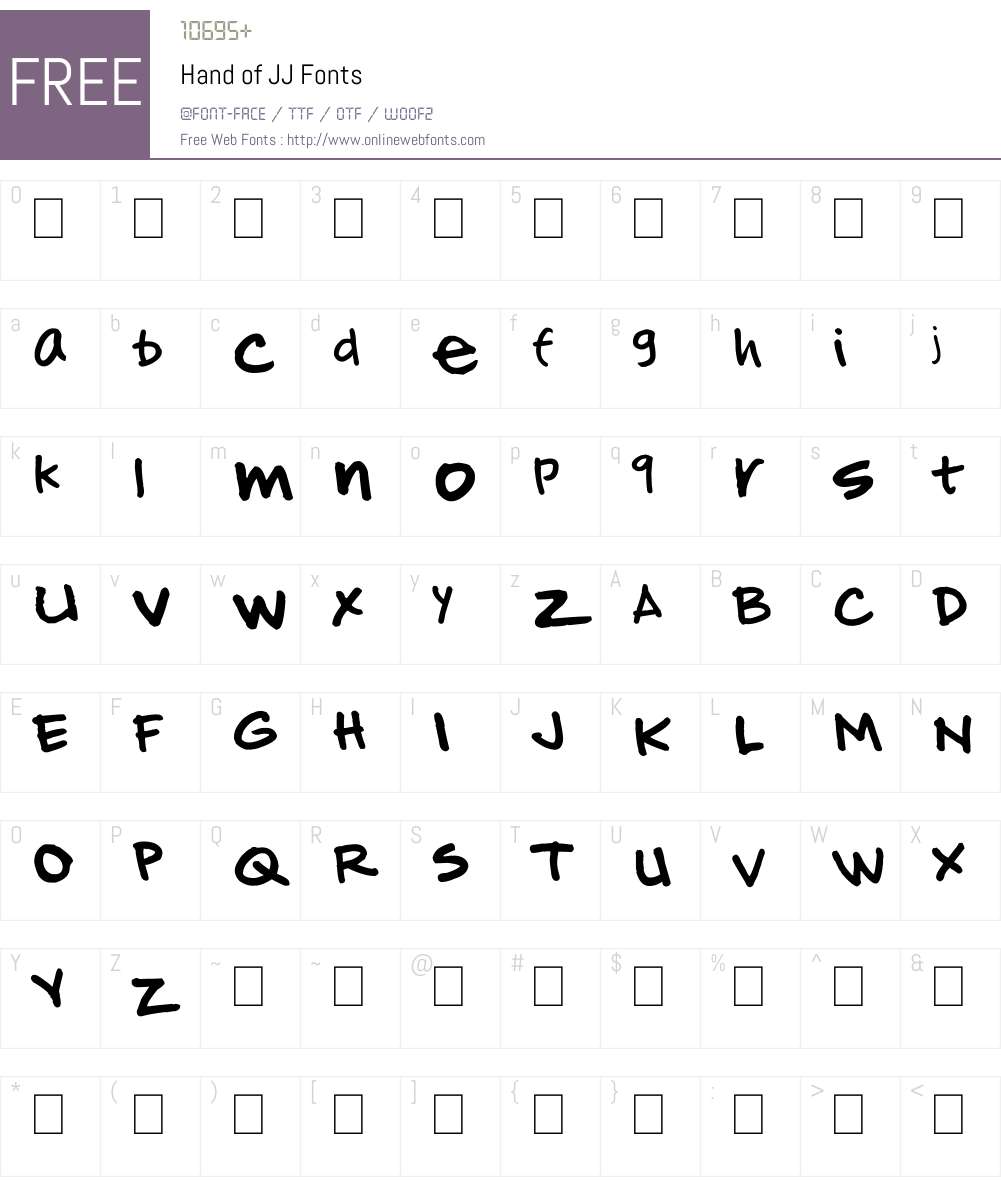 Hand of JJ Font Screenshots
