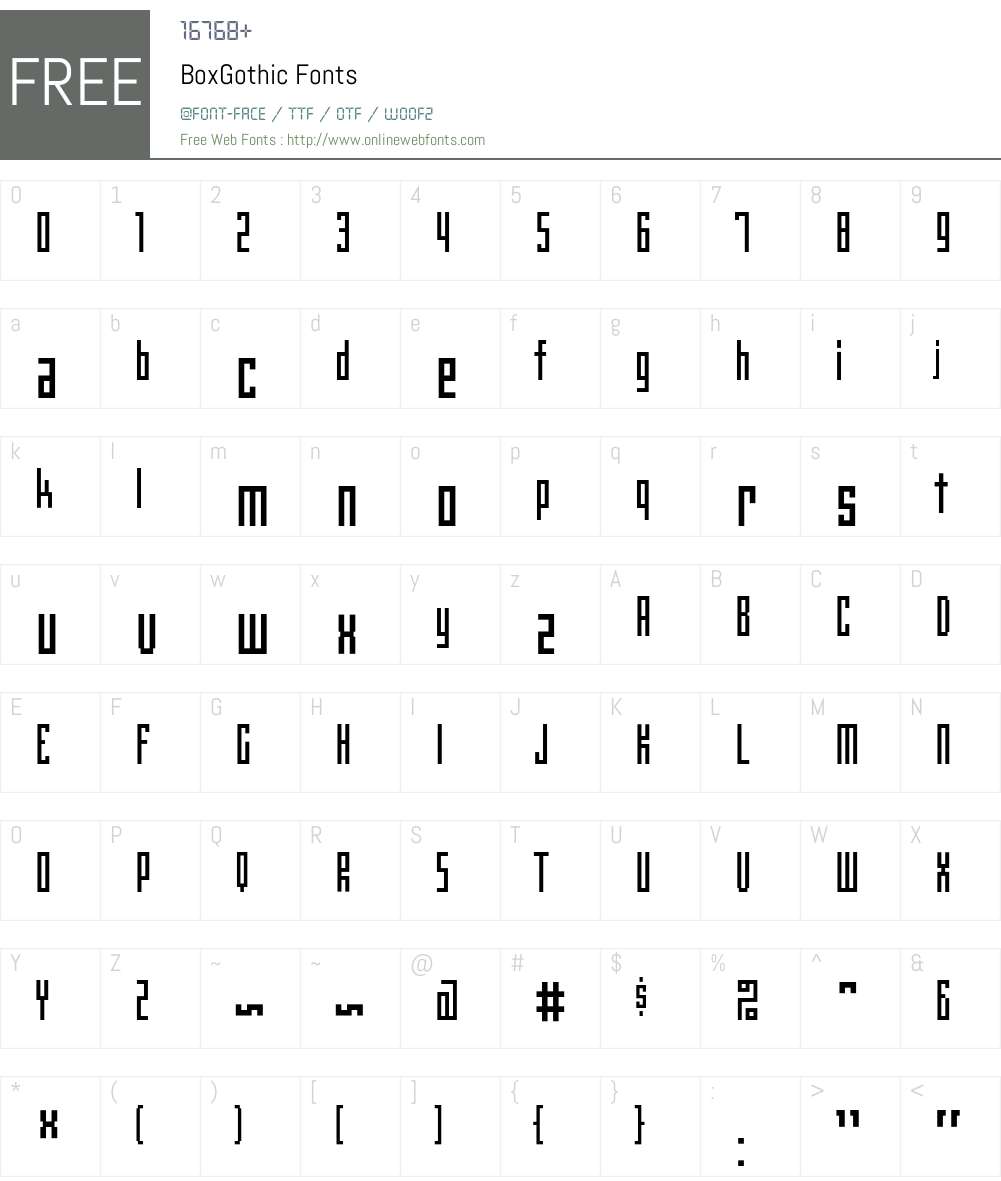 BoxGothic Font Screenshots