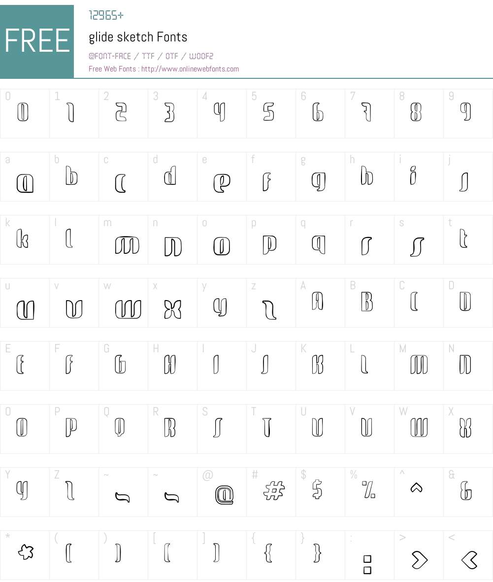 glide sketch Font Screenshots