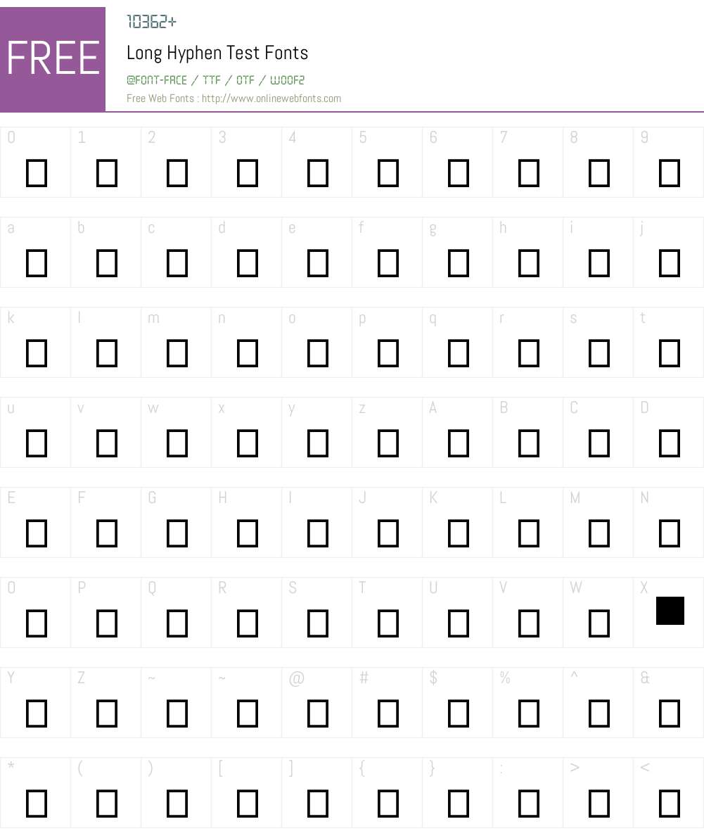LongHyphenTest Font Screenshots