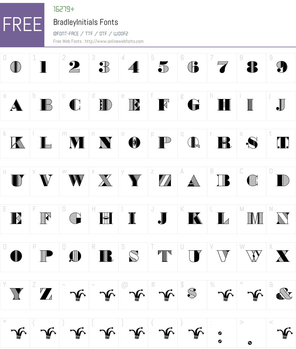 Bradley Font Screenshots