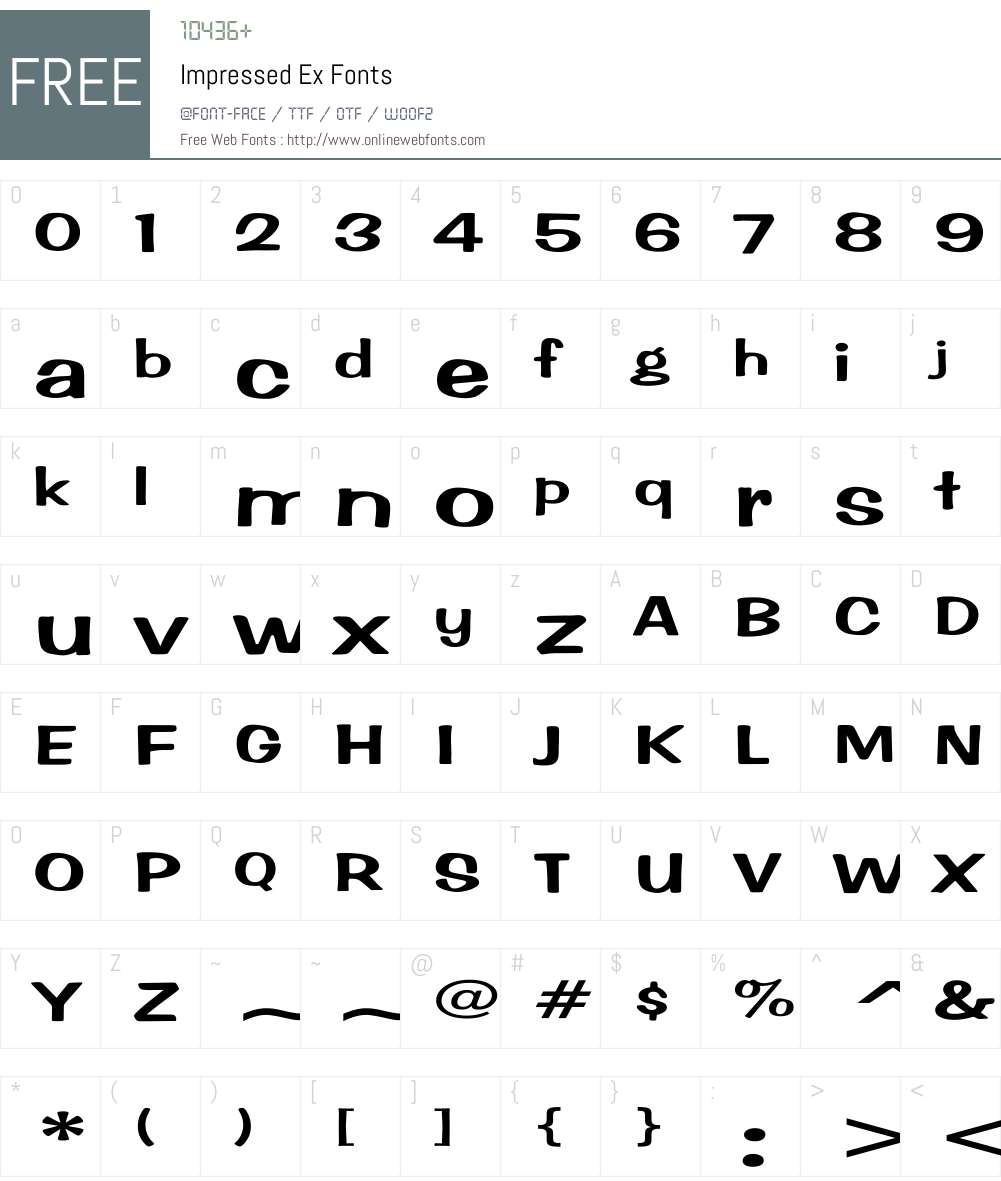 Impressed Ex ImpressedEx Fonts Free Download - OnlineWebFonts.COM