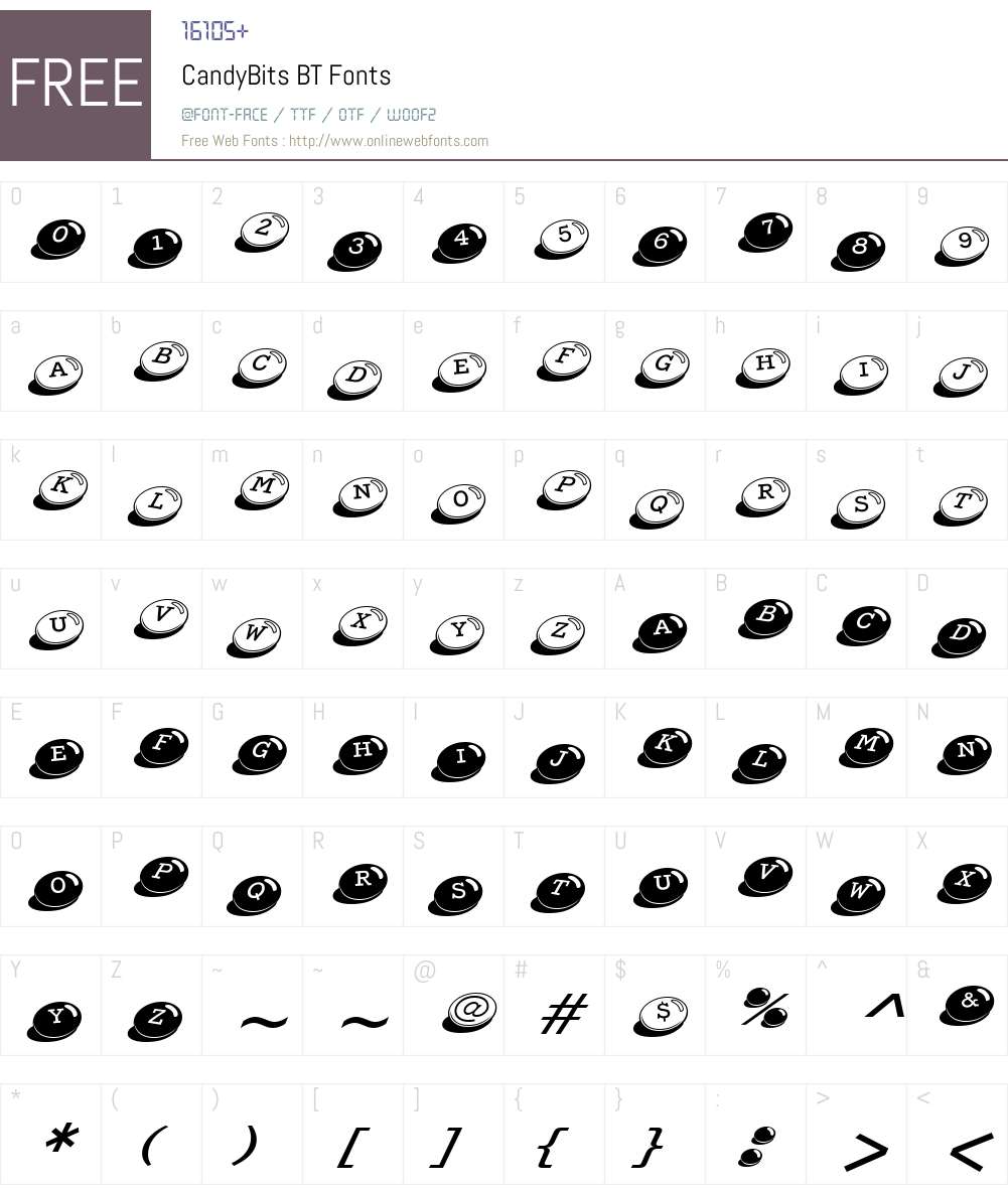 CandyBits BT Font Screenshots