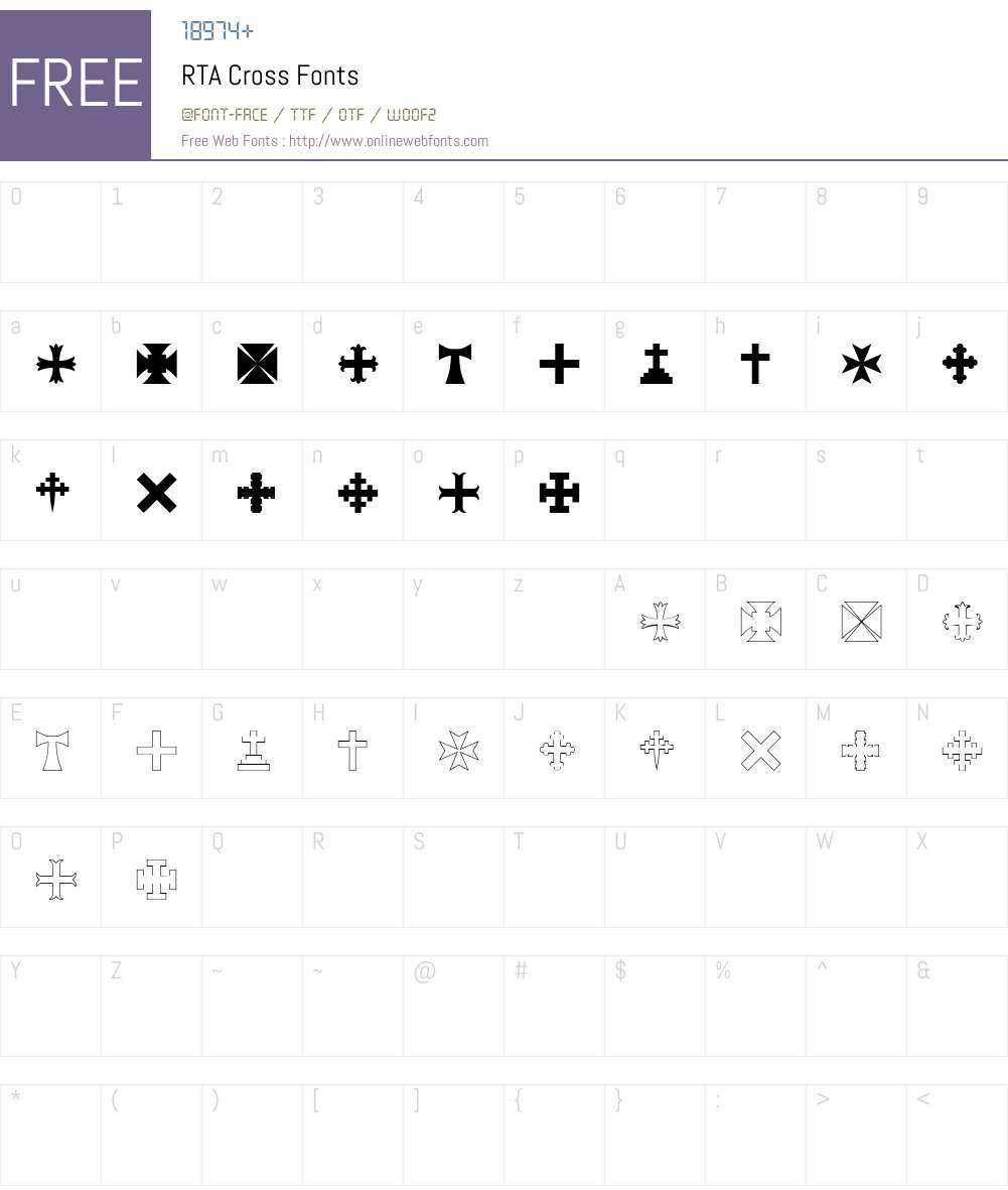 RTA Cross Font Screenshots