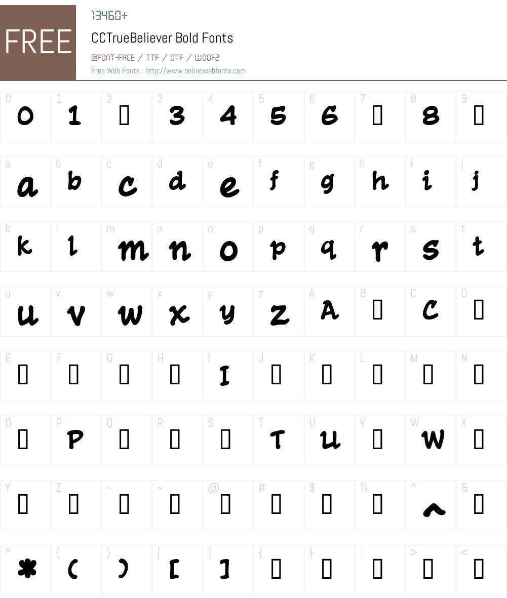 CCTrueBeliever-Bold Font Screenshots