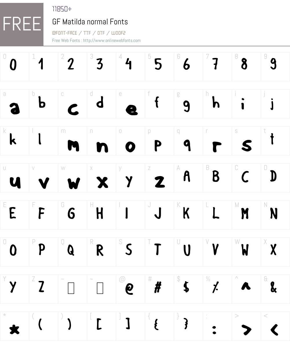 GF Matilda normal Font Screenshots