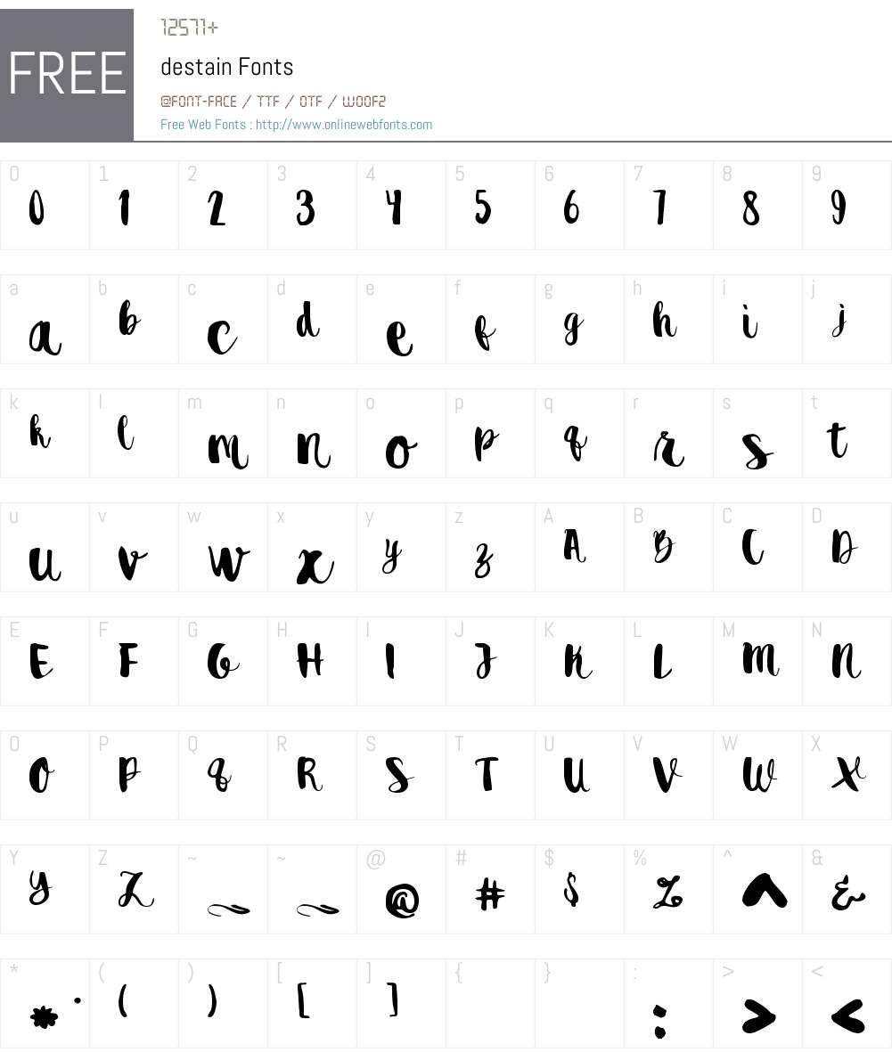 destain alternative Font Screenshots