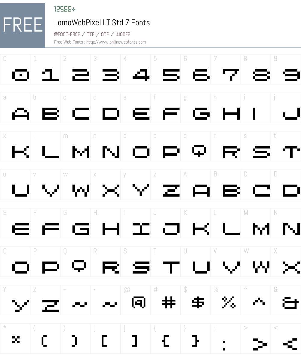 LomoWebPixel LT Std 7 Font Screenshots